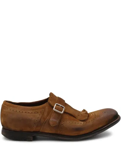 Church's Fringe Detail Distressed Finish Loafers In Brown
