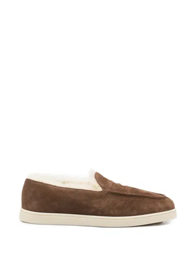 Church's Shearling-lined Suede Loafers In Brown