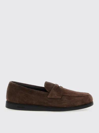 Church's Round-toe Suede Loafers With Penny Strap In Brown