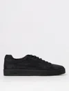 Church's Navy Textured Leather Low-top Sneakers With Rounded Toe Design In Black