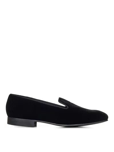 Church's Sovereign Black Velvet Loafers In Negro