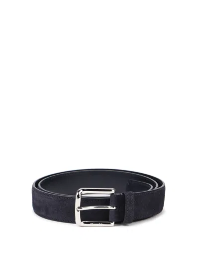 Church's Square Buckle Blue Suede Belt