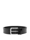 Church's Leather Belt Square Buckle Adjustable Fit In Black