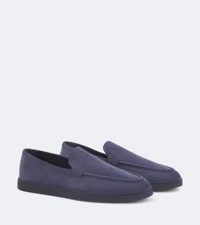Church's Nubuck Suede Stanley Loafers In Blue