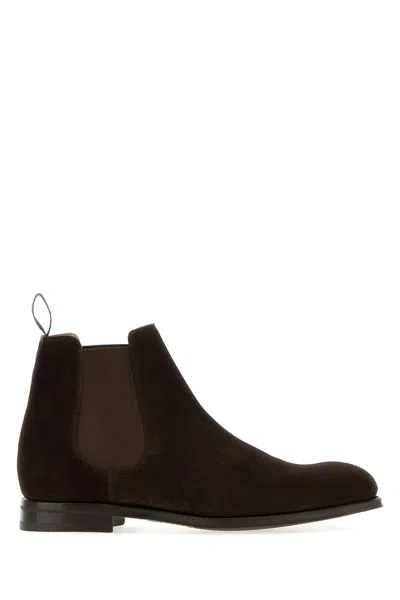 Church's Stivaletti Amberley 2.0 In Pelle Scamosciata Testa Di Moro Uomo In Black