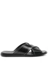 Church's Oriyah Leather Stud Crisscross Sandals In Black