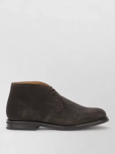 Church's Suede Ankle Boots Round Toe Design In Black