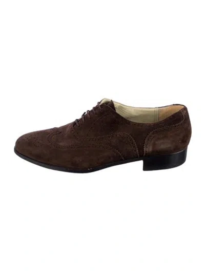 Pre-owned Church's Suede Brogues In Brown