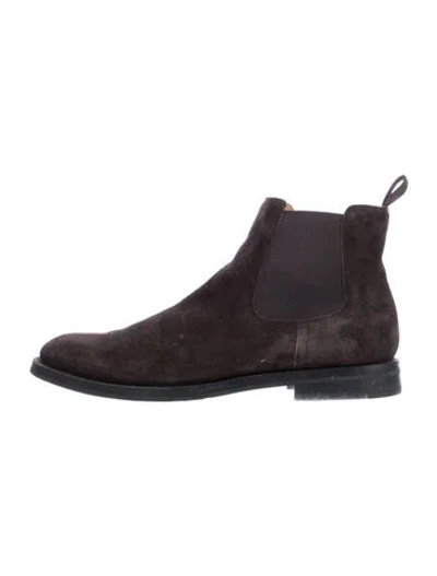 Pre-owned Church's Suede Chelsea Boots In Brown