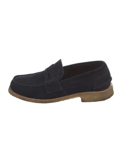 Pre-owned Church's Suede Dress Loafers In Blue