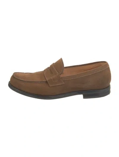 Pre-owned Church's Suede Dress Loafers In Neutral