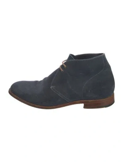 Pre-owned Church's Suede Lace-up Boots In Blue