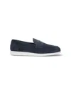 Church's Blue Suede Saddle Loafers In Blue