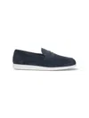 Church's Blue Suede Saddle Loafers In Blue