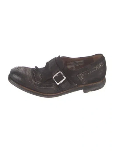 Pre-owned Church's Suede Loafers In Brown