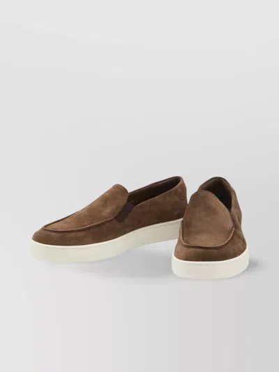 Church's Suede Loafers With Elastic And Stitching In Brown