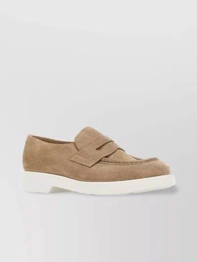 Church's Suede Loafers With Moulded Sole And Penny Strap In Brown