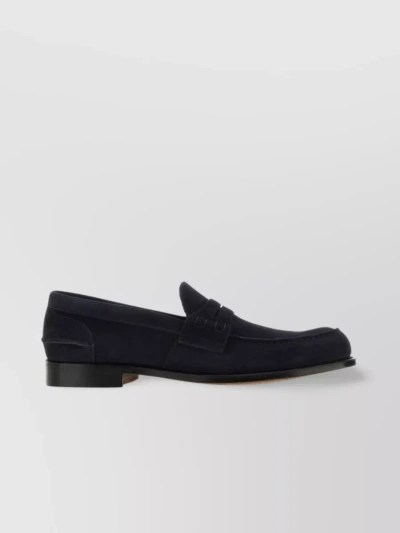 CHURCH'S SUEDE LOAFERS WITH PENNY STRAP AND ROUND TOE