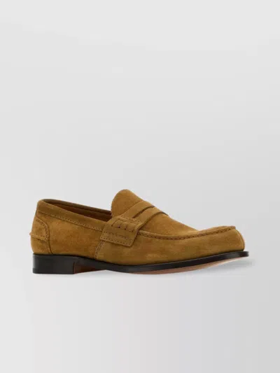 Church's Suede Loafers With Round Toe And Penny Strap