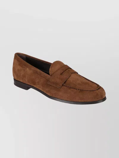 CHURCH'S SUEDE ROUND TOE PENNY LOAFERS
