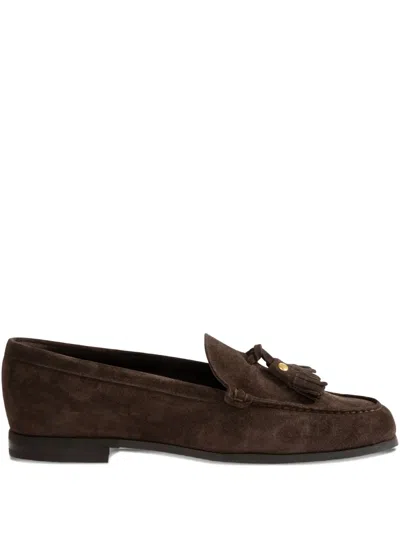 CHURCH'S TASSEL-EMBELLISHED SUEDE LOAFERS