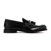 CHURCH'S TIVERTON BLACK BRUSHED CALF LEATHER LOAFERS