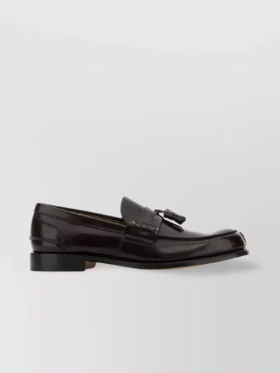 Church's Tiverton Loafers In Luxurious Burgundy Leather In Red