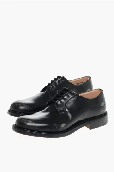 Church's Vintage Effect Leather Shannon Derby Shoes In Black