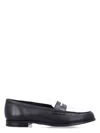Church's Round Toe Loafers Contrasting Detail In Black   Ivory