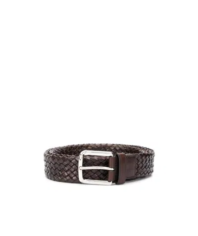 Church's Woven Calfskin Belt With Metal Buckle In Brown
