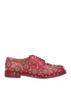 Church's X Noir Kei Ninomiya Woman Lace-up Shoes Burgundy Size 7 Leather In Red