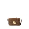 CHYLAK CLASSIC FLAP BAG - LEATHER - GLOSSY BROWN CROCO