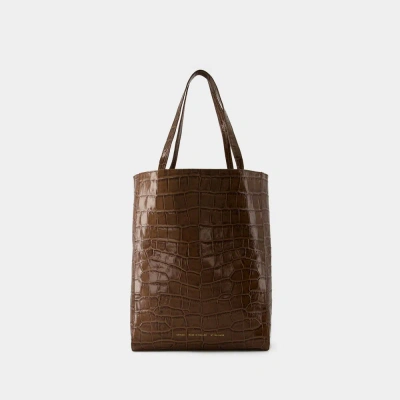 Chylak Shopper Bag -  - Leather - Glossy Brown Croco In Black