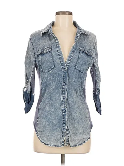 Pre-owned Ci Sono 3/4 Sleeve Button Down Shirt In Blue