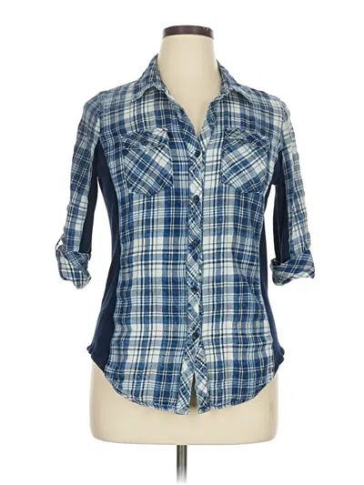 Pre-owned Ci Sono 3/4 Sleeve Button Down Shirt In Blue