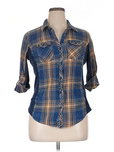 Pre-owned Ci Sono 3/4 Sleeve Button Down Shirt In Blue