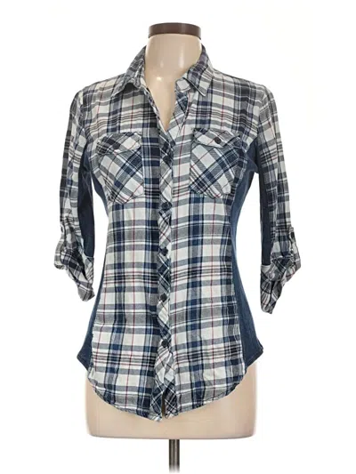 Pre-owned Ci Sono 3/4 Sleeve Button Down Shirt In Blue