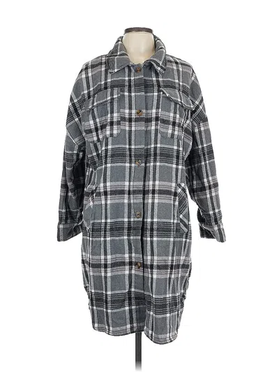 Pre-owned Ci Sono 3/4 Sleeve Button Down Shirt In Gray