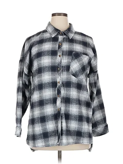 Pre-owned Ci Sono 3/4 Sleeve Button Down Shirt In Gray