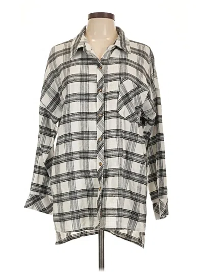 Pre-owned Ci Sono 3/4 Sleeve Button Down Shirt In Silver