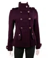 Ci Sono By Cavalini Women's Military Inspired Coat In Purple In Burgundy
