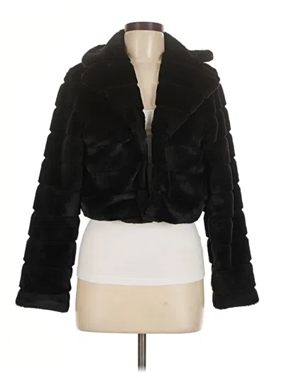 Pre-owned Ci Sono Faux Fur Jacket In Black
