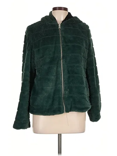 Pre-owned Ci Sono Faux Fur Jacket In Green