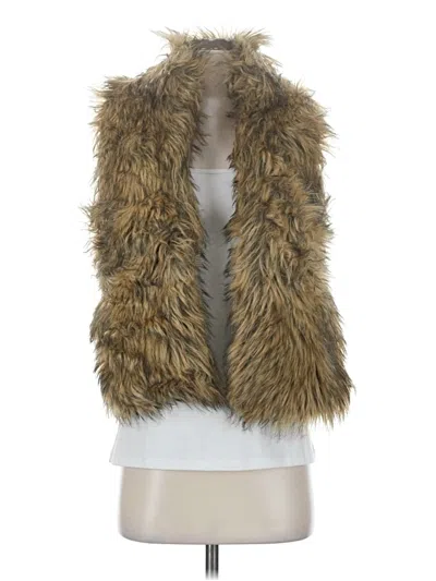 Pre-owned Ci Sono Faux Fur Vest In Gold