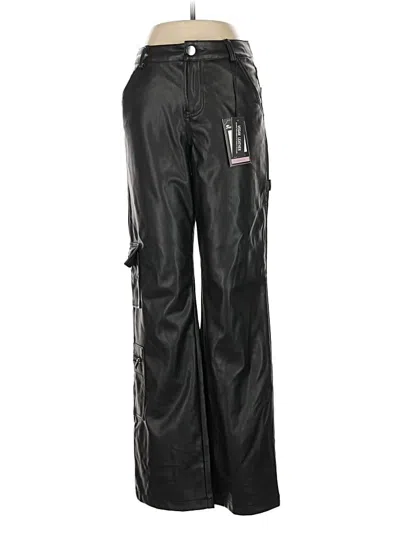 Pre-owned Ci Sono Faux Leather Pants In Black