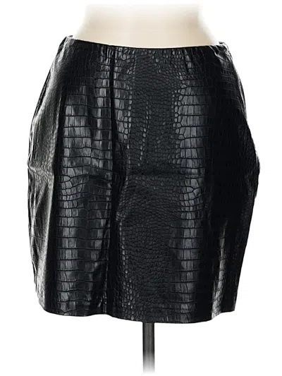 Pre-owned Ci Sono Faux Leather Skirt In Black