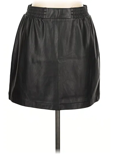 Pre-owned Ci Sono Faux Leather Skirt In Black