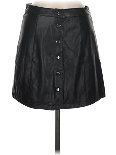 Pre-owned Ci Sono Faux Leather Skirt In Black