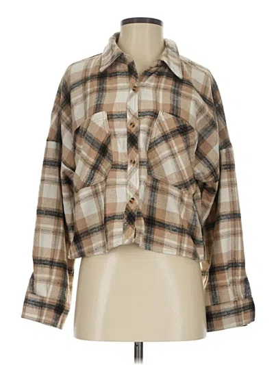 Pre-owned Ci Sono Long Sleeve Blouse In Brown