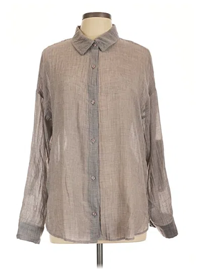 Pre-owned Ci Sono Long Sleeve Blouse In Gray